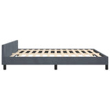 Bed Frame without Mattress Dark Grey King Velvet 347610