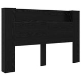 Headboard Cabinet with Shelf Black oak Engineered wood 879632