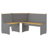 Corner Bench REINE 151 cm Honey Brown&Grey Solid Wood Pine 327248