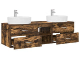 Bathroom Cabinet Set 3 pcs Smoked Oak 49.5 x 44.5 x 65 cm 3405879
