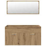4 Piece Bathroom Furniture Set Artisan Oak Engineered Wood 3328918