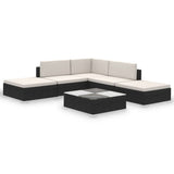 Patio Furniture Black Poly Rattan Large Removable Covers 41269