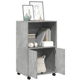 Rolling Cabinet Concrete Grey 55x40x91 cm Engineered Wood 853185