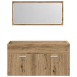 Bathroom Cabinet with Mirror Artisan Oak Engineered Wood 856382
