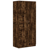 Wardrobe Smoked Oak 90x50x200 cm Engineered Wood 815354