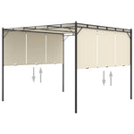 Garden Gazebo with Side Curtain 3x3x2.25m Cream 47993