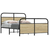 Metal Bed Frame without Mattress Sonoma Oak 137x190 cm 3318647