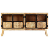 Sideboard Brown and Black 160x30x80 cm Solid Rough Mango Wood 247994