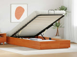 Ottoman Bed Frame Wax Brown 90 x 190 cm Solid Pine Wood 3418728