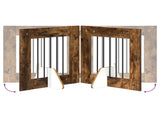 Foldable Dog Gate with Stands 4 pcs Smoked Oak 241 cm 892153