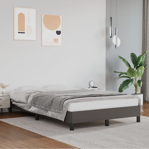 Bed Frame without Mattress Grey 120x190 cm Small Double Faux Leather 379500