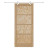 Sliding Door Natural and White 86 x 198.5 cm Solid Pine Wood 3445528