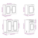 7 Piece Kitchen Cabinet Set Kalmar High Gloss White Engineered Wood 3314763