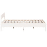 Bed Frame without Mattress White 200x200 cm Solid Wood Pine 3216210
