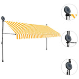 Manual Retractable Awning with LED 400 cm White and Orange 145861
