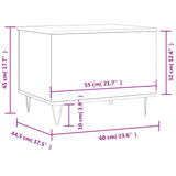 ZNTS Coffee Table High Gloss White 60x44.5x45 cm Engineered Wood 830950