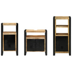Bathroom Furniture Set with Shelf 3 pcs Brown Solid Mango Wood 3305626