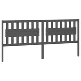 Bed Headboard Grey 205.5x4x100 cm Solid Wood Pine 818592