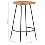 ZNTS Bar Stools 4 pcs Solid Acacia Wood 320652