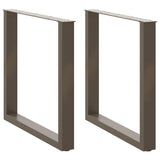 Dining Table Legs U-Shaped 2 pcs Natural Steel 80x cm Steel 4013191