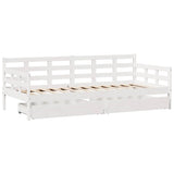 Daybed with Drawers without Mattress White 90x200 cm Solid Wood 3302139