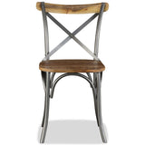 Dining Chairs 6 pcs Solid Mango Wood and Steel Cross Back 274909