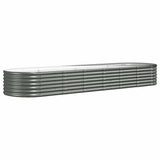 Garden Raised Bed Galvanised Steel 296x80x36 cm Grey 318924