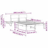 Bed Frame with Headboard Brown 135 x 190 cm Solid Pine Wood 873454