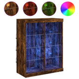 Sideboard with LED Lights Smoked Oak 81x37x100 cm 836718