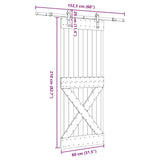 Sliding Door with Hardware Set 80x210 cm Solid Wood Pine 3332749