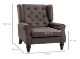 Wingback Accent Chair, Retro Upholstered Button Tufted Occasional Chair for Living Room and Bedroom, T3398P328124