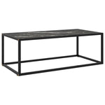 ZNTS Coffee Table Black with Black Marble Glass 100x50x35 cm 322882