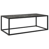 ZNTS Coffee Table Black with Black Marble Glass 100x50x35 cm 322882