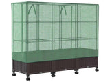 Garden Planter with Greenhouse Cover&Wheels 3 pcs Brown PP 3423066