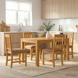 Dining Set 5 pcs Grey Solid Oak Wood 3430347