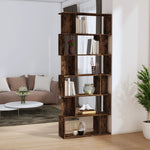 ZNTS Book Cabinet/Room Divider Smoked Oak 80x24x192 cm Engineered Wood 816059
