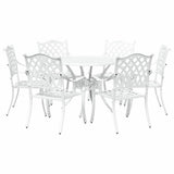 Garden Dining Set 7 pcs White Aluminium 3334698