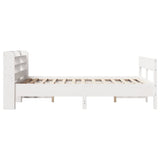 Bed Frame without Mattress White 140x200 cm Solid Wood Pine 3306928