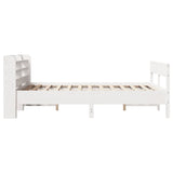 Bed Frame without Mattress White 150x200 cm King Size Solid Wood Pine 3306925