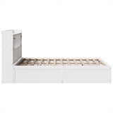 Bed Frame without Mattress White 150x200 cm King Size Solid Wood Pine 3323492