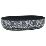 Countertop Basin Black and Blue Oval 59x40x14 cm Ceramic 155115