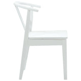 Dining Chair 2 pcs White and White Solid Rubber Wood 42020408