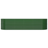 Garden Raised Bed Galvanised Steel 296x80x68 cm Green 318958