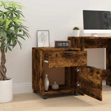 Mobile File Cabinet with Wheels Smoked Oak 45x38x54 cm Engineered Wood 817135