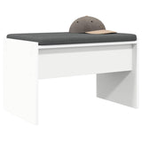Hall Bench with Cushion White 63 x 38 x 40 cm 891544