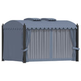 Gazebo with Curtains 3x4 m Anthracite Steel 48056