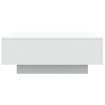 ZNTS Coffee Table with LED Lights White 80x80x31 cm 836588