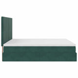 ZNTS Ottoman Bed with Mattresses Dark Green 180x200cm Velvet 3313418