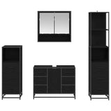 Bathroom Furniture Set 4 pcs Black Oak Engineered Wood 3402464
