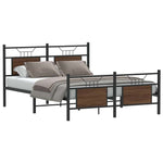 Bed Frame without Mattress Brown Oak 137x190 cm Engineered Wood 4106858